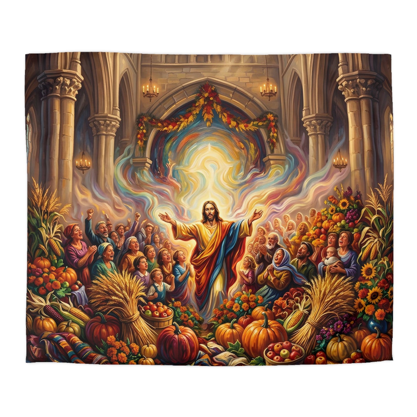 “Bountiful Blessings - A Harvest of Thanksgiving” - Duvet Cover