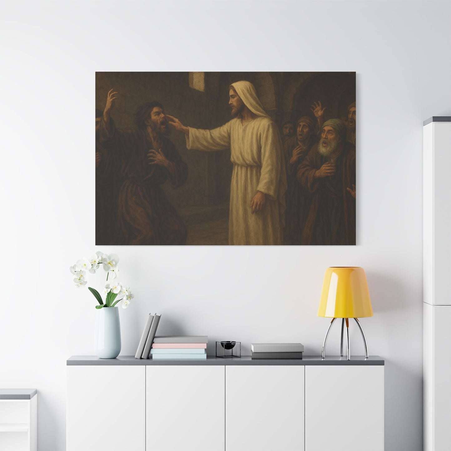 “Authority Over Darkness – Jesus Casts Out an Unclean Spirit” - Canvas Art