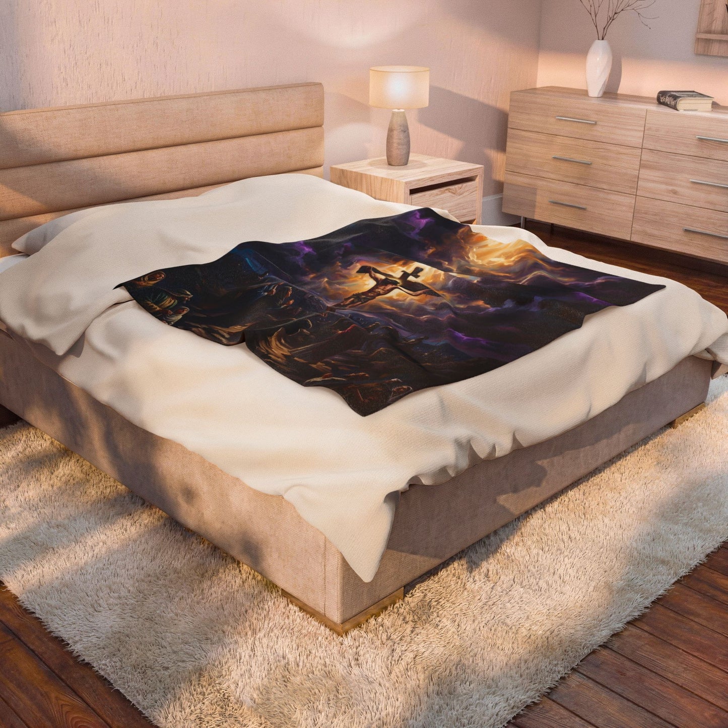 “It Is Finished - The Crucifixion at Calvary” - Plush Blanket