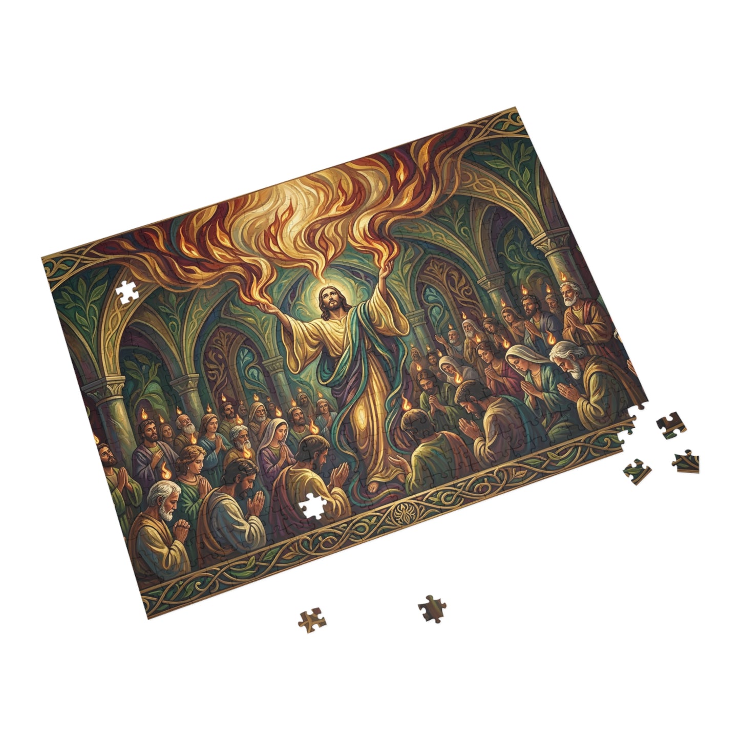 “Spirit Poured Out - Pentecost Flames Descending” - Jigsaw Puzzle