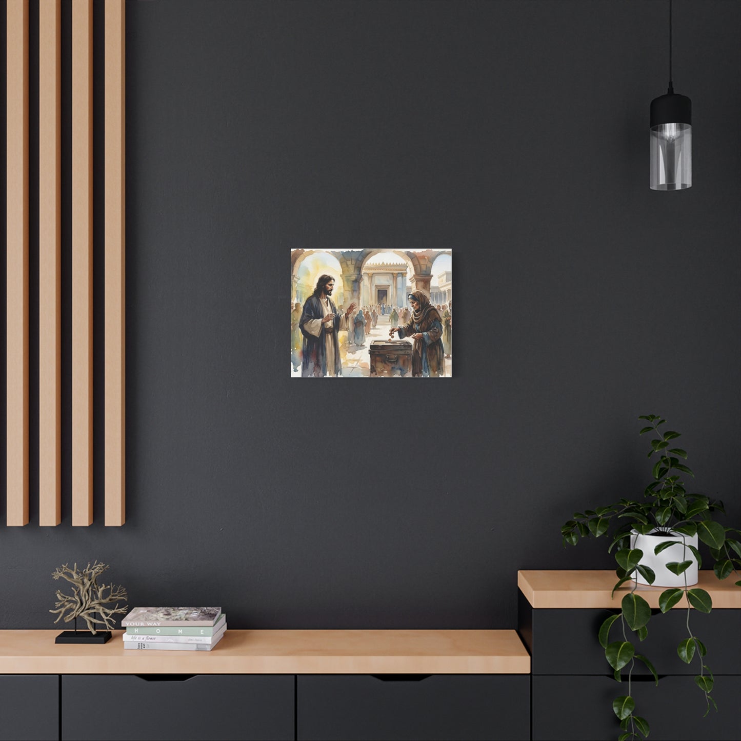 “Her Offering - The Widow's Mite at the Temple” - Canvas Art