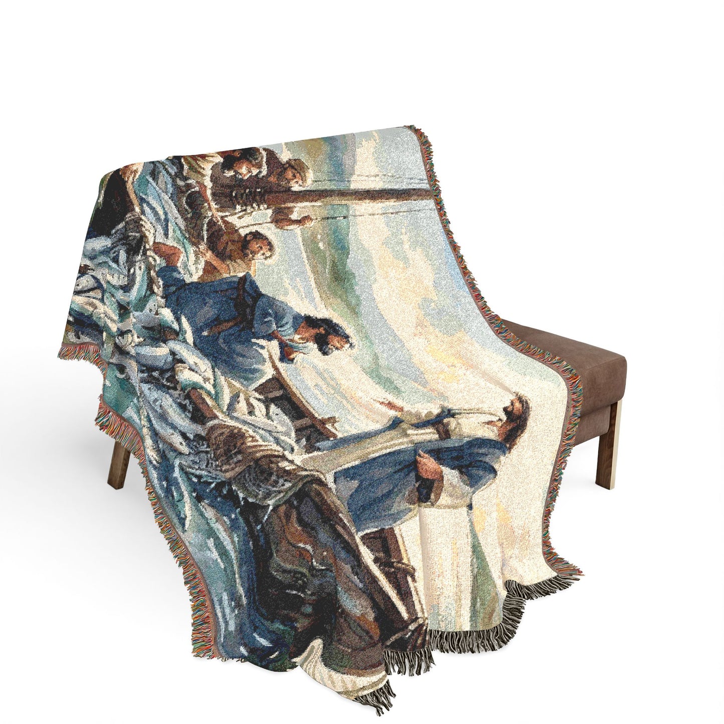 “Cast Your Nets - The Miraculous Catch” - Woven Blanket