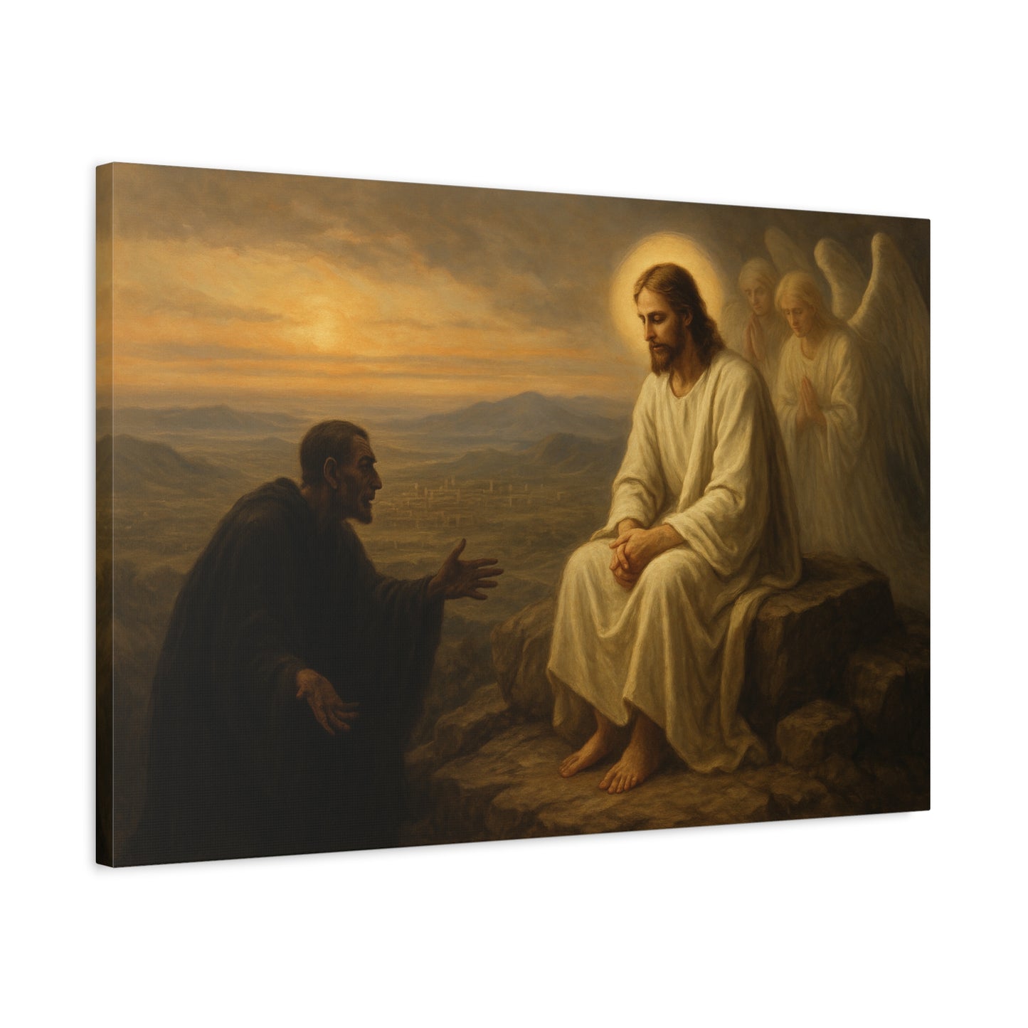 “The Temptation of Christ – Matthew 4:8–11” - Canvas Art