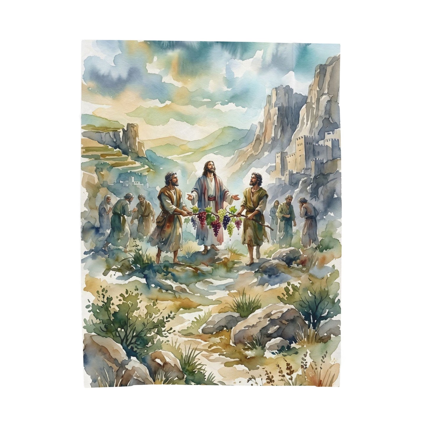“Promised Land - The Spies Return from Canaan” - Plush Blanket
