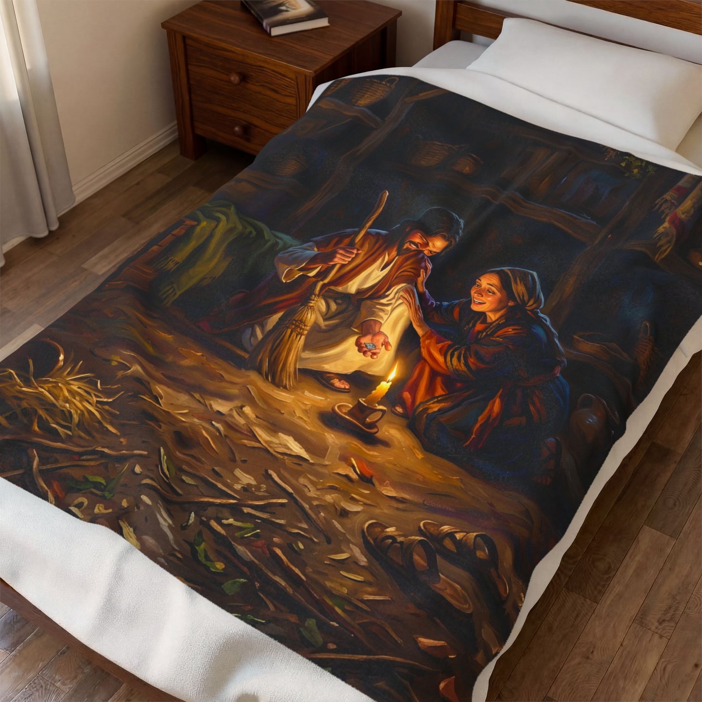 “Lost and Found - The Sweeping Woman of Luke 15” - Plush Blanket