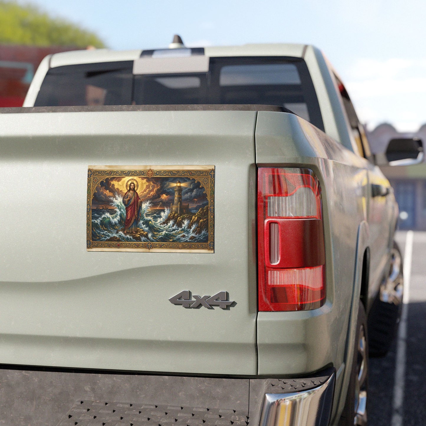 “Steadfast Hope - Lighthouse in the Storm” - Car Magnet