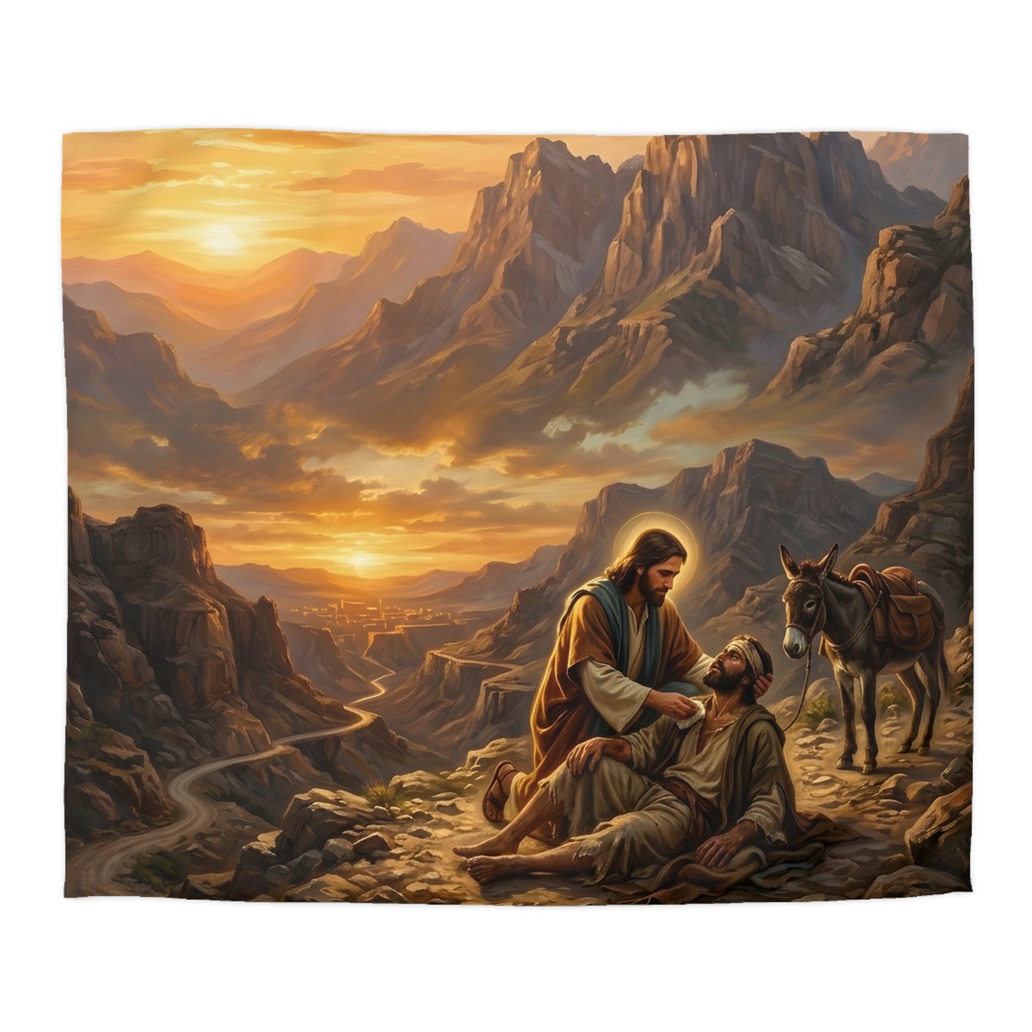 “The Good Samaritan - Compassion on the Jericho Road” - Duvet Cover
