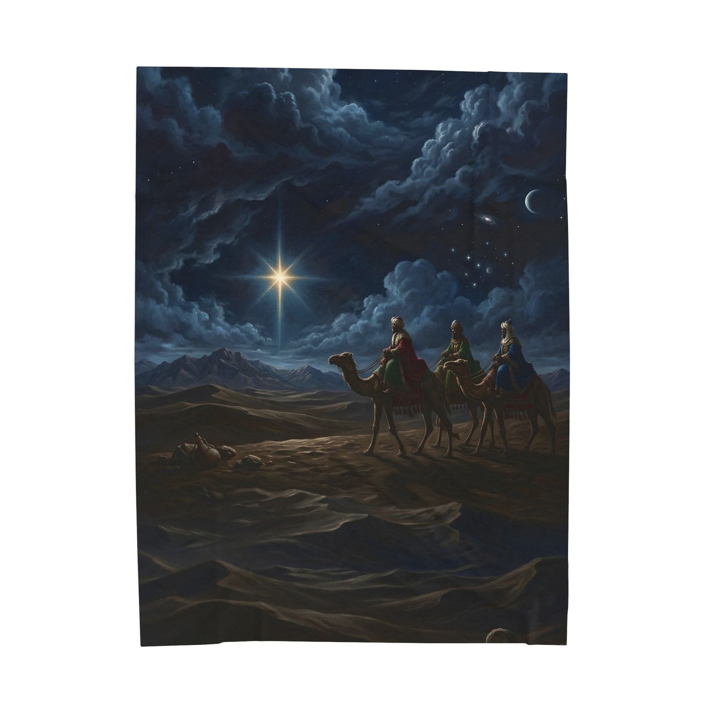 “Journey to Bethlehem - Wise Men Follow the Star” - Plush Blanket