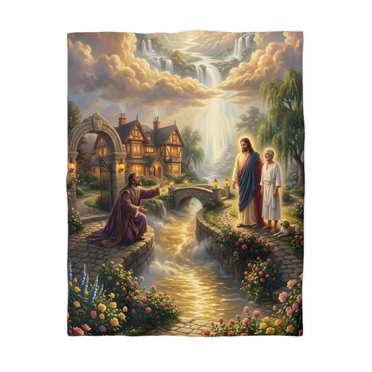 “The Great Reversal - Lazarus at the Rich Man’s Gate” - Duvet Cover