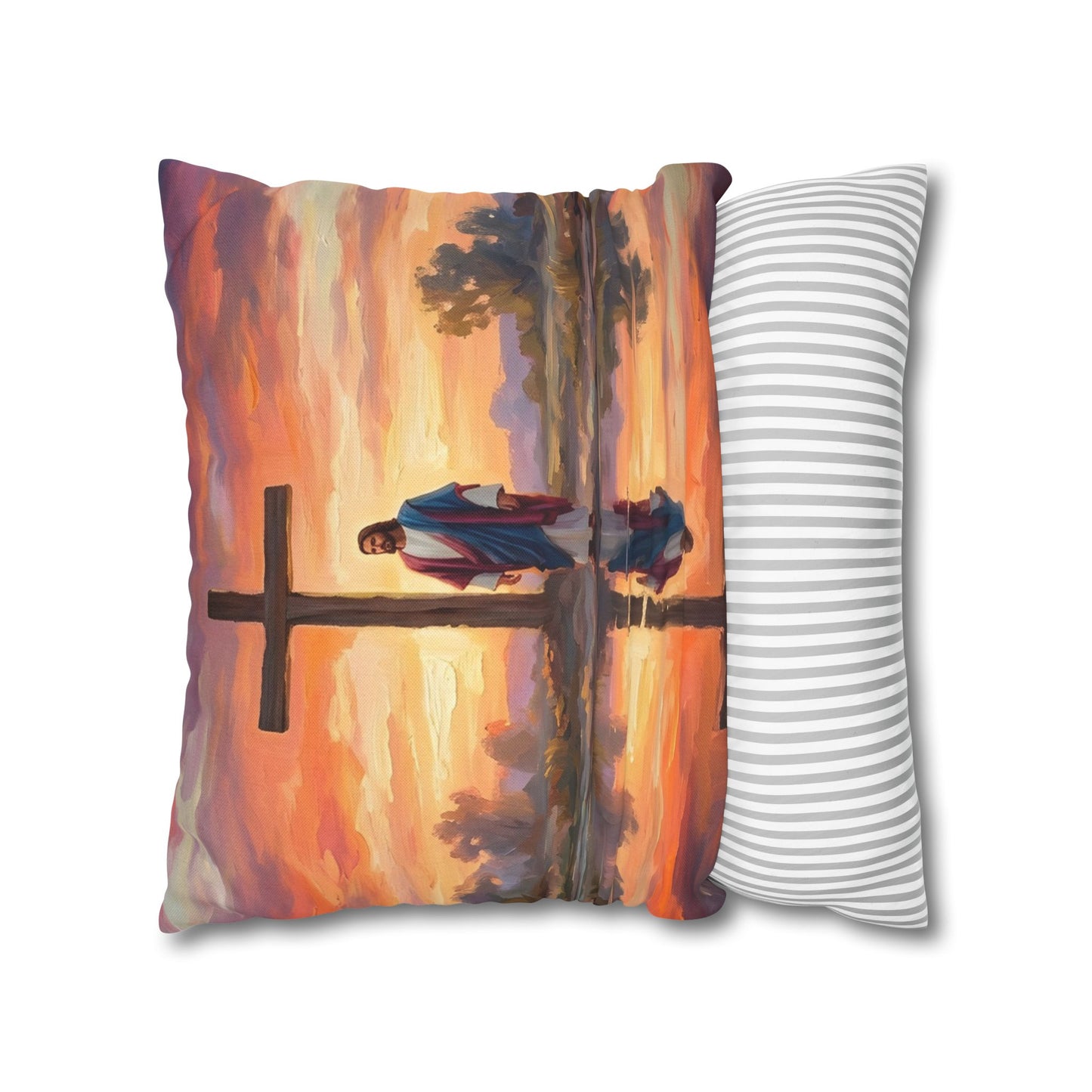 “Living Water - Cross Reflected at Dawn” - Pillowcase