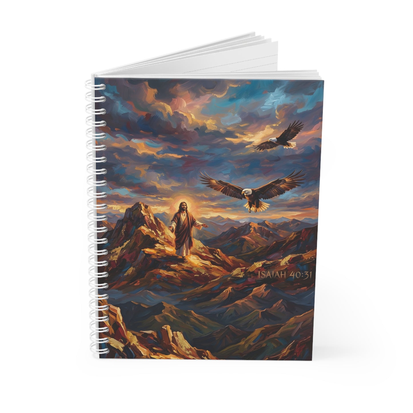 “Soaring Like Eagles - Hope in the Lord Over Mountain Peaks” - Spiral Notebook