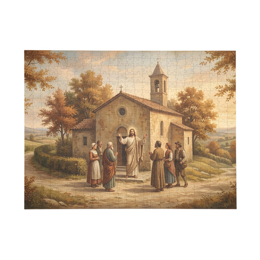 “Sanctuary in Serenity - Autumn's Golden Embrace” - Jigsaw Puzzle