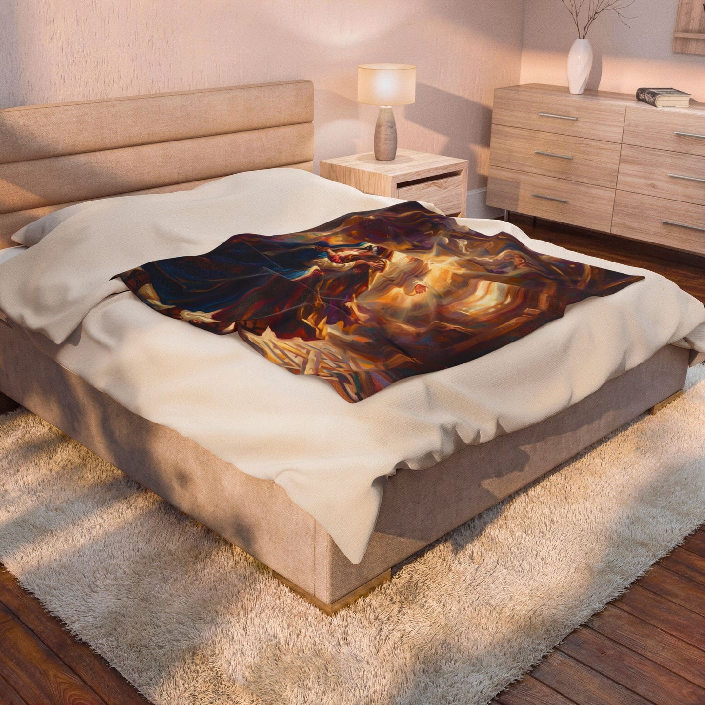“Divine Embrace - Mary and Elizabeth's Joyful Meeting” - Plush Blanket