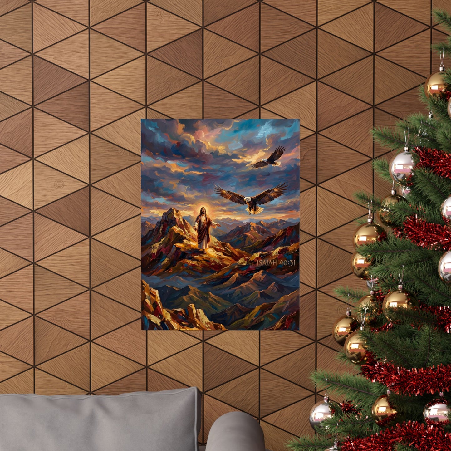 “Soaring Like Eagles - Hope in the Lord Over Mountain Peaks” - Poster