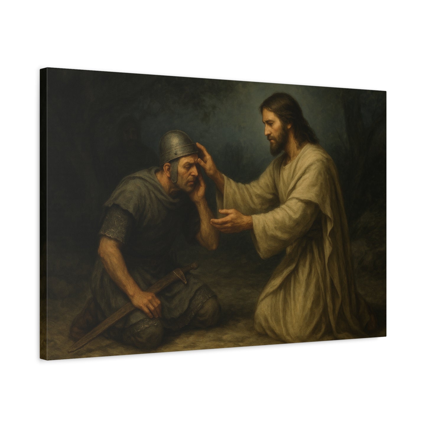 “Jesus Restores the Ear of the High Priest’s Servant – Luke 22:50–51” - Canvas Art