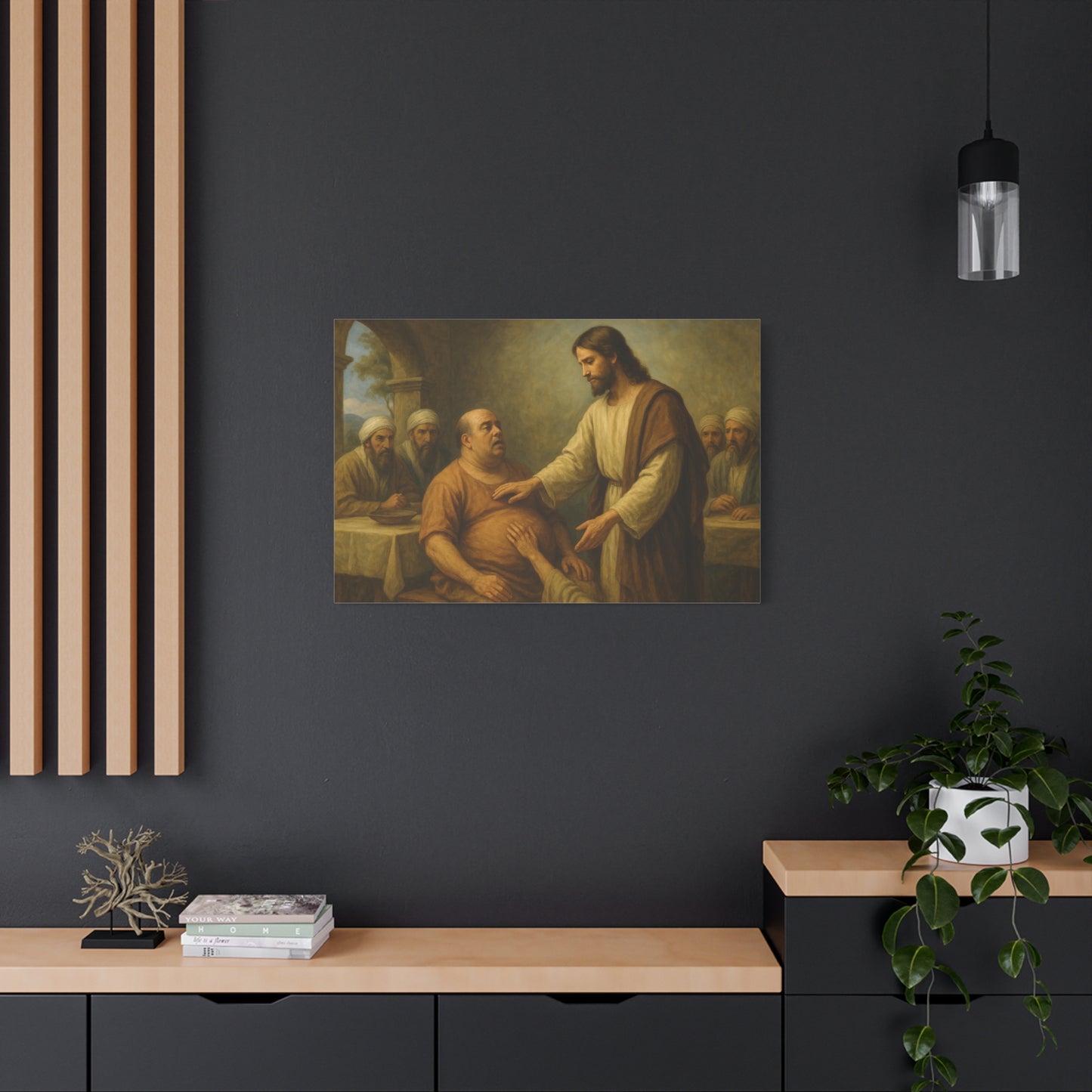 “Jesus Heals a Man with Dropsy – Luke 14:1–4” - Canvas Art