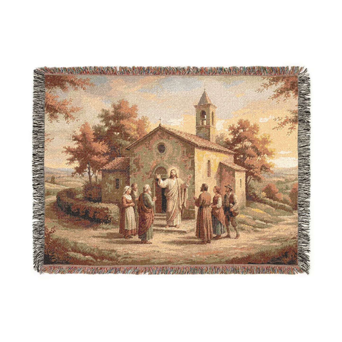 “Sanctuary in Serenity - Autumn's Golden Embrace” - Woven Blanket