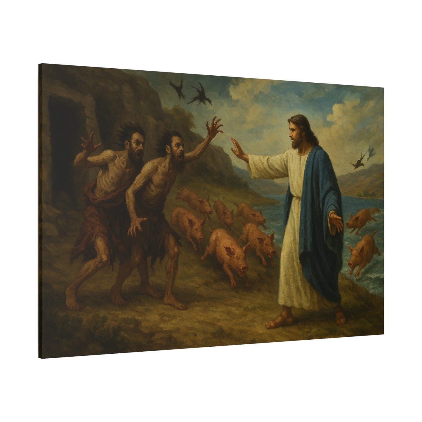 “Deliverance on the Shore – Jesus Frees the Two Demoniacs” - Canvas Art
