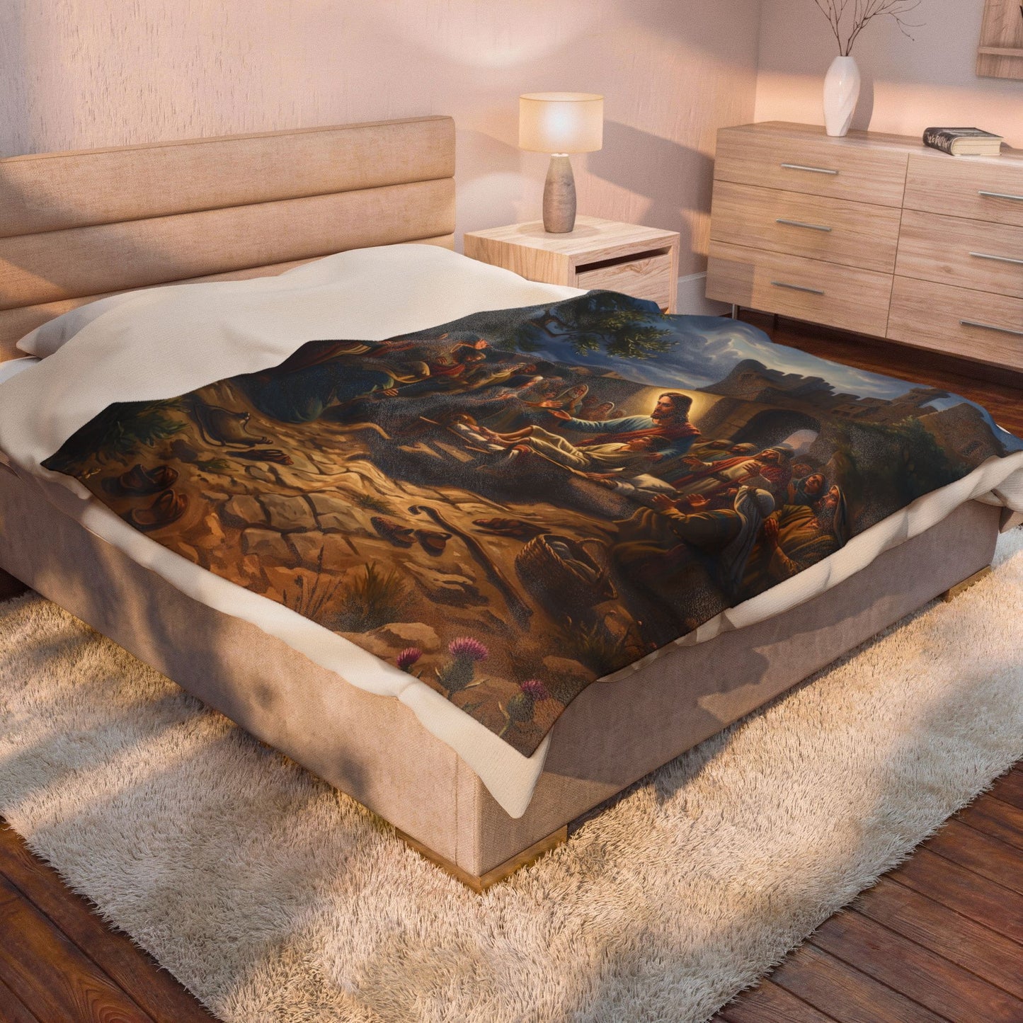 “Arise, Young Man - Resurrection at Nain” - Plush Blanket