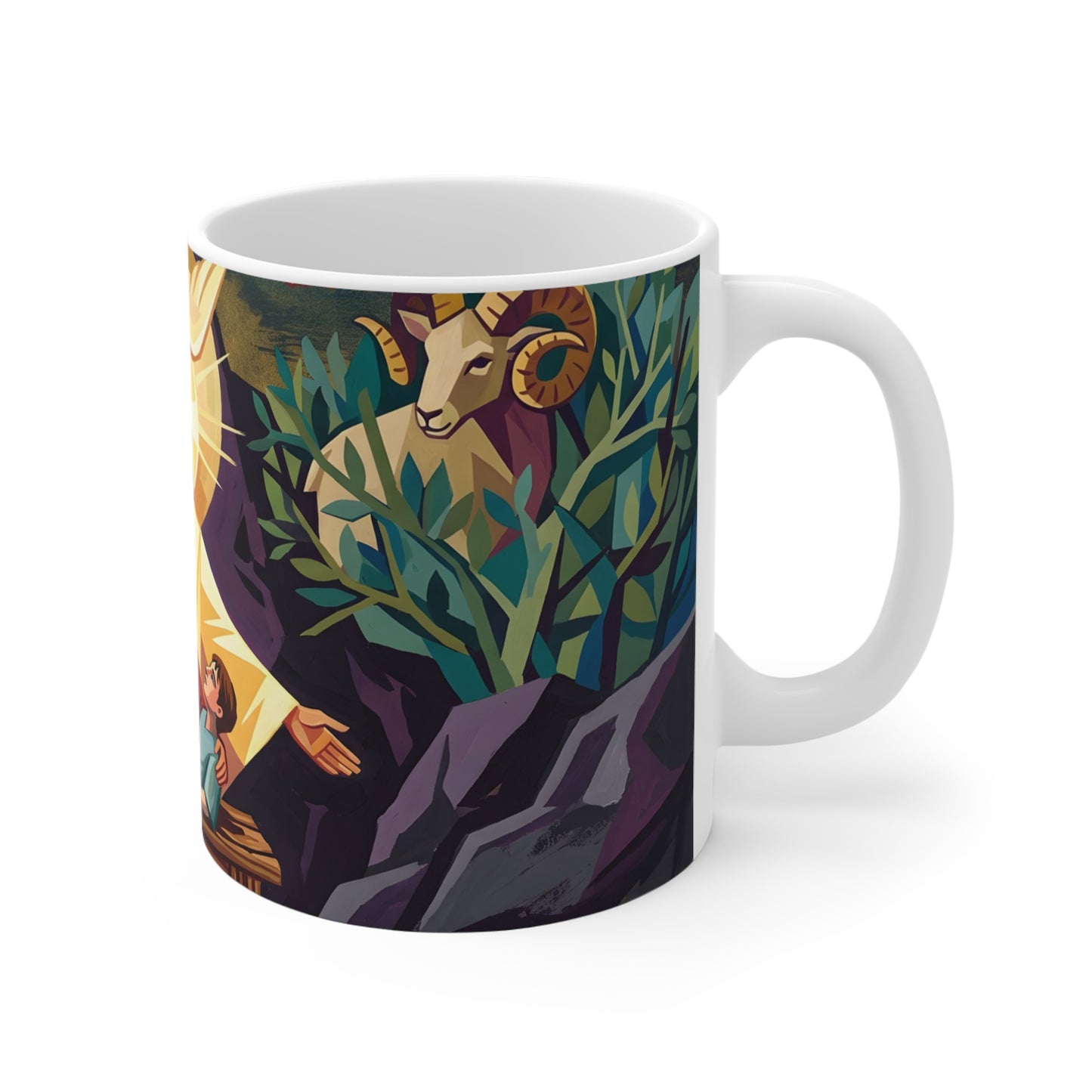 “The Lord Will Provide - Abraham and Isaac on Mount Moriah” - Coffee Mug