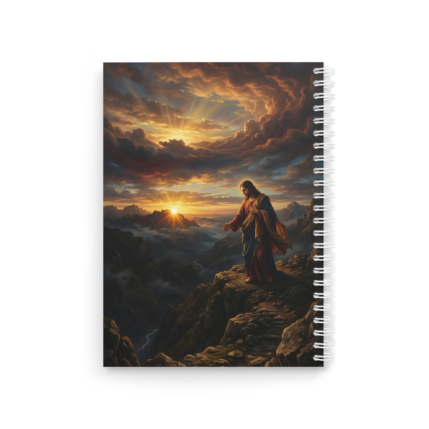 “Joy Comes in the Morning - Sunrise Over Dark Valley” - Spiral Notebook