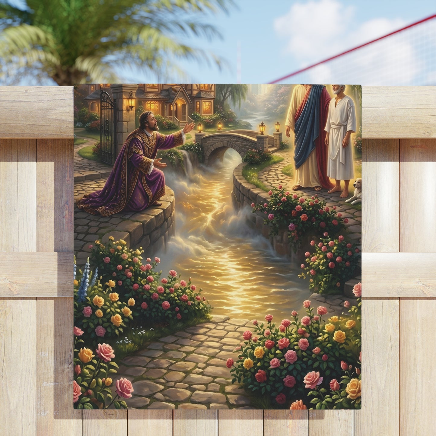 “The Great Reversal - Lazarus at the Rich Man’s Gate” - Beach Towel