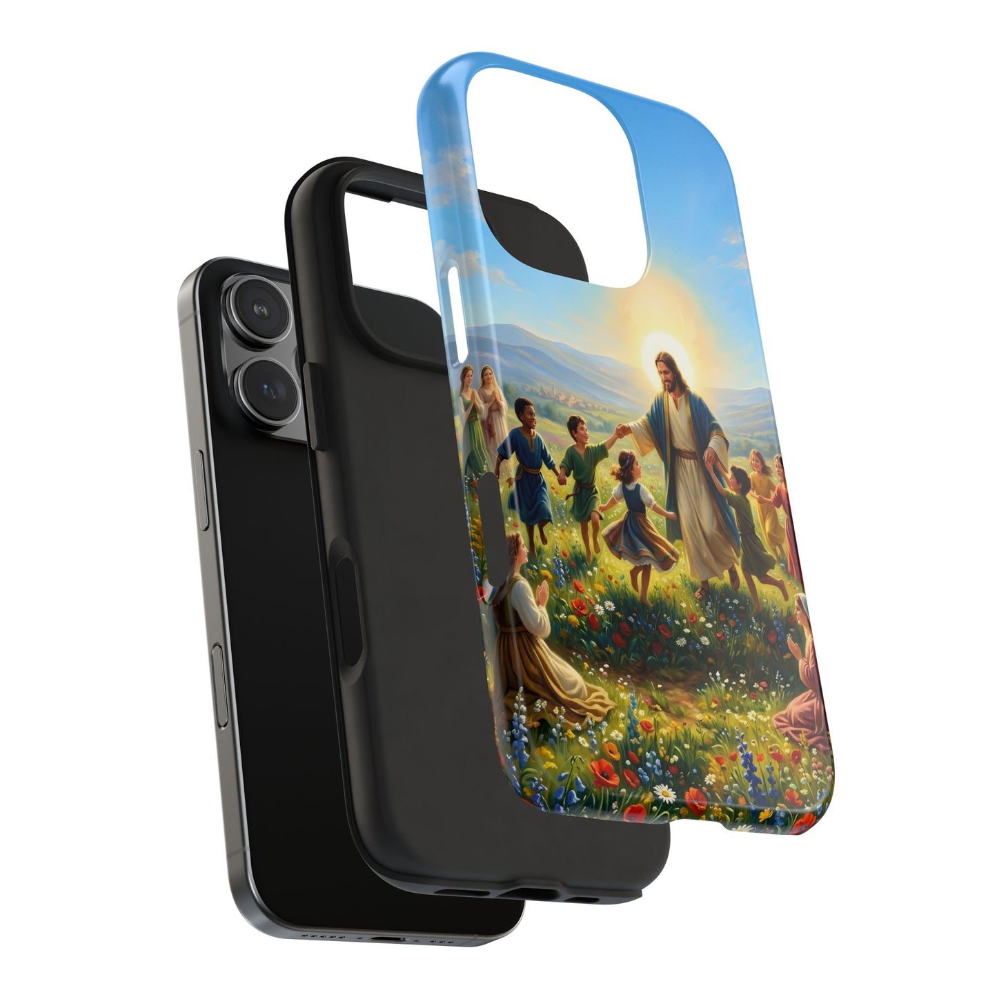 “Joy Overflowing - Children Dancing in the Meadow” - Phone Case