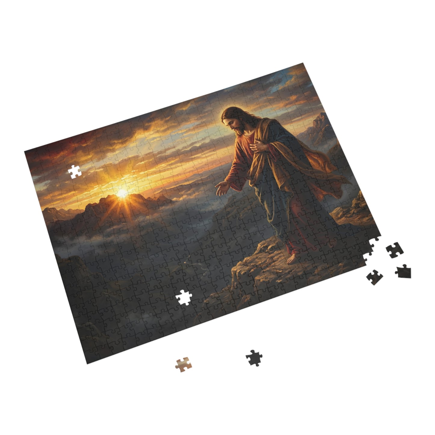“Joy Comes in the Morning - Sunrise Over Dark Valley” - Jigsaw Puzzle