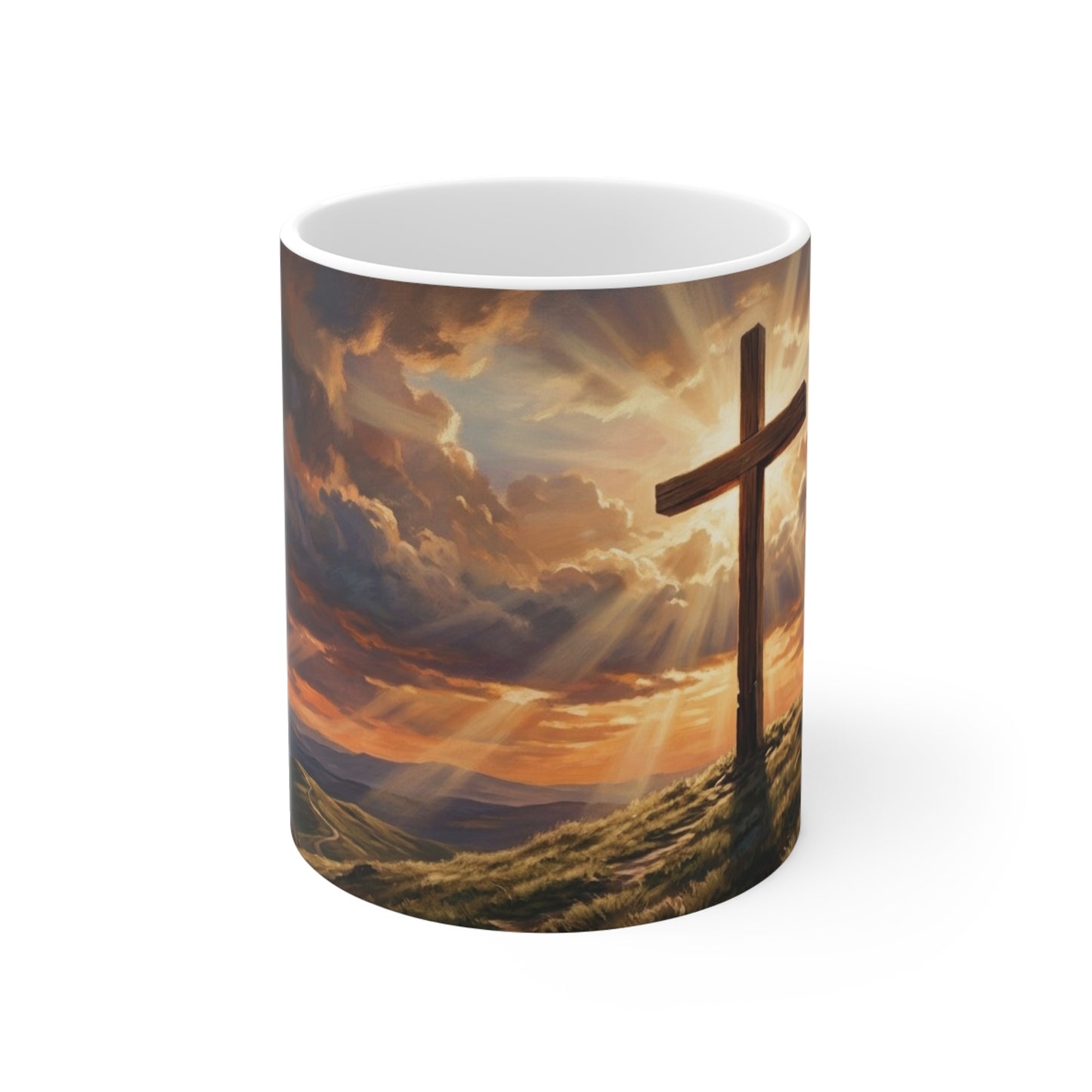 “The Old Rugged Cross - Sunset at Calvary” - Coffee Mug