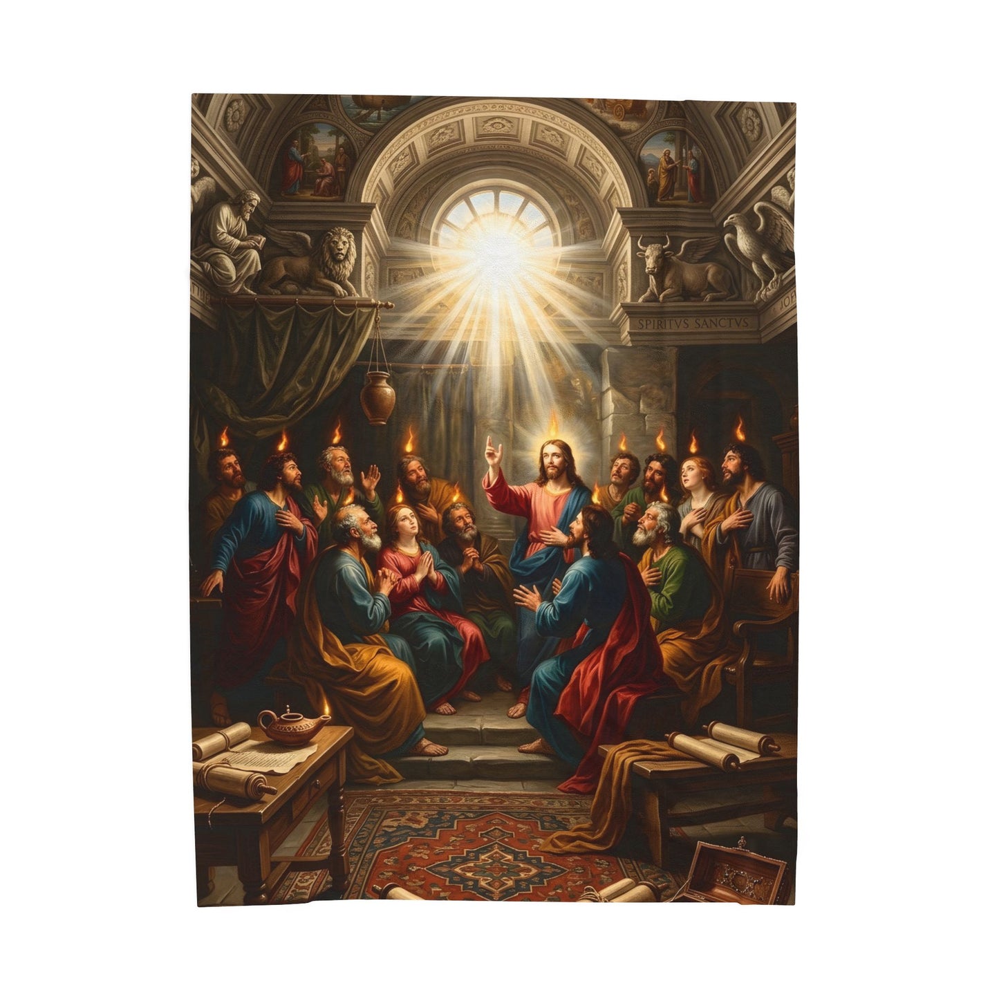 “Tongues of Fire - The Pentecost Outpouring” - Plush Blanket