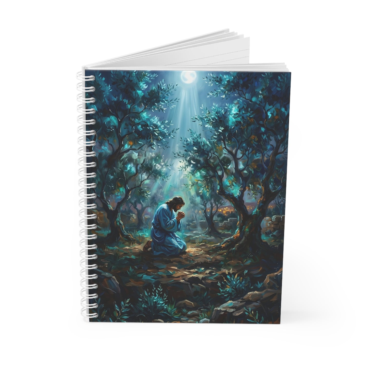 “Thy Will Be Done - Gethsemane Moonlight Prayer” - Spiral Notebook