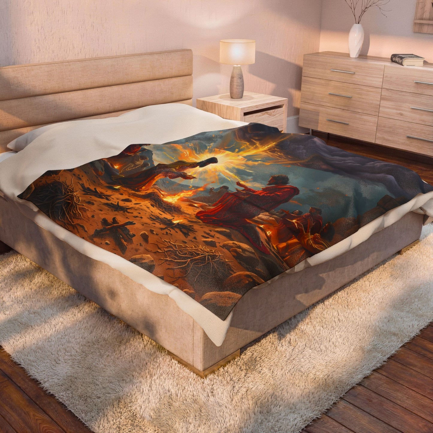 “Righteous Offering - Cain and Abel's Sacrifices” - Plush Blanket