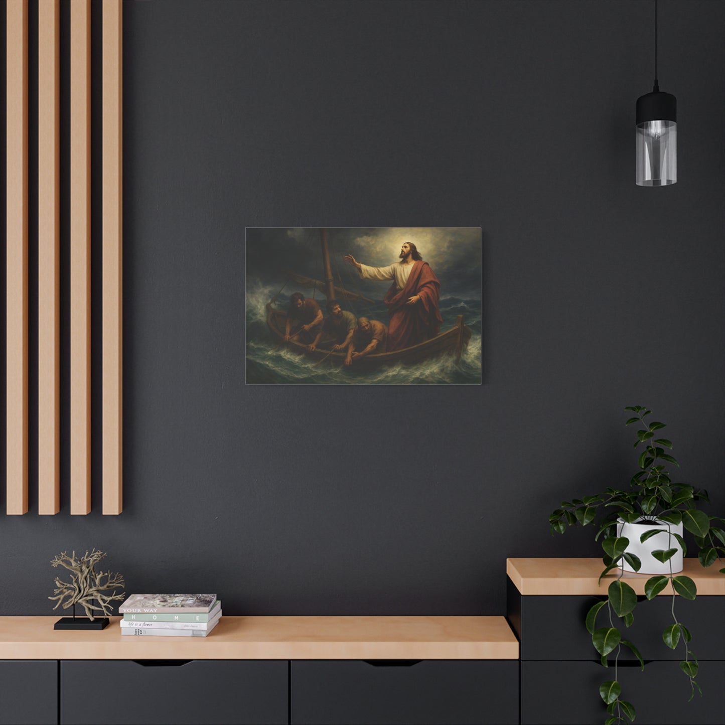 “Peace, Be Still – Jesus Calms the Storm” - Canvas Art