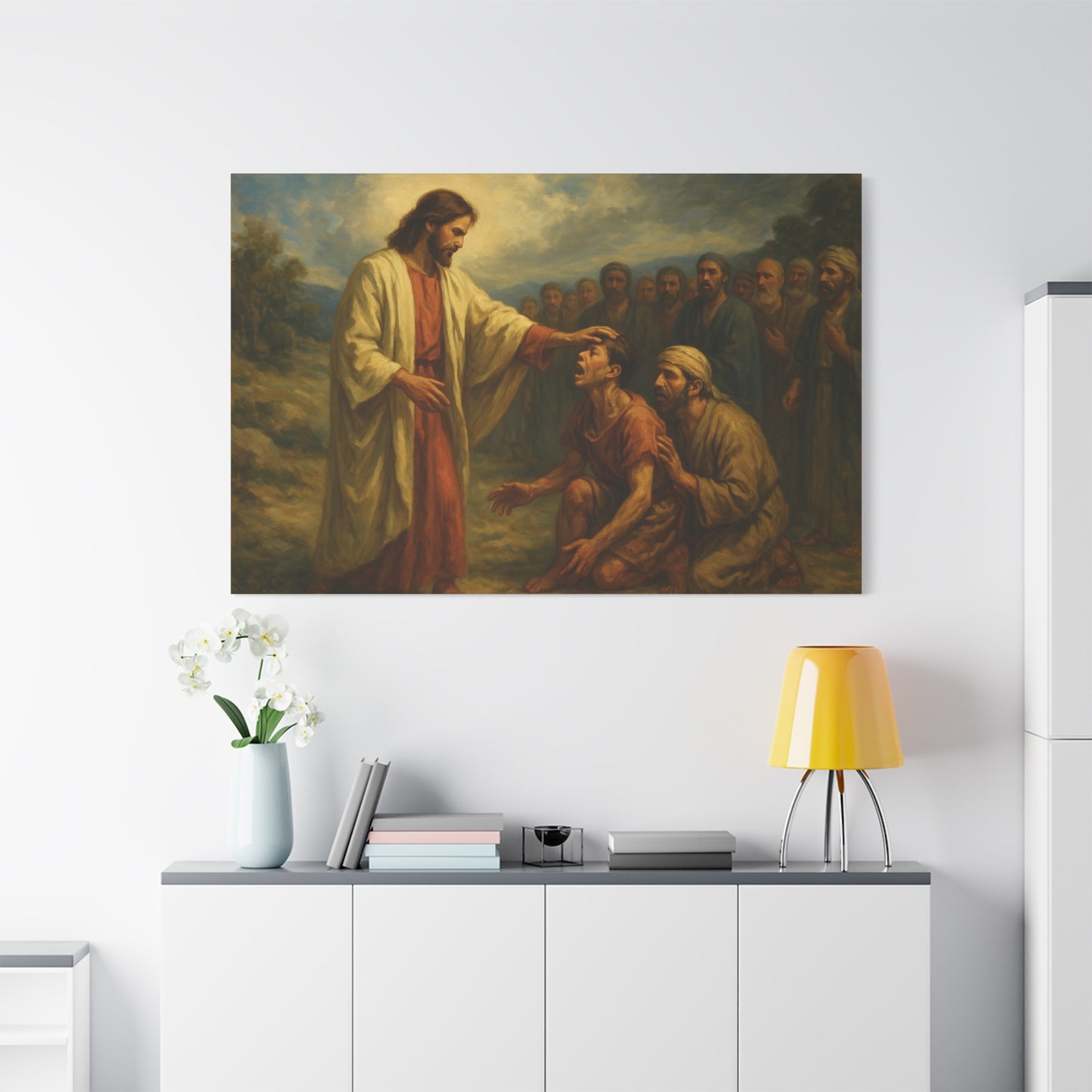 “Faith the Size of a Mustard Seed – Jesus Heals a Demon-Plagued Boy” - Canvas Art