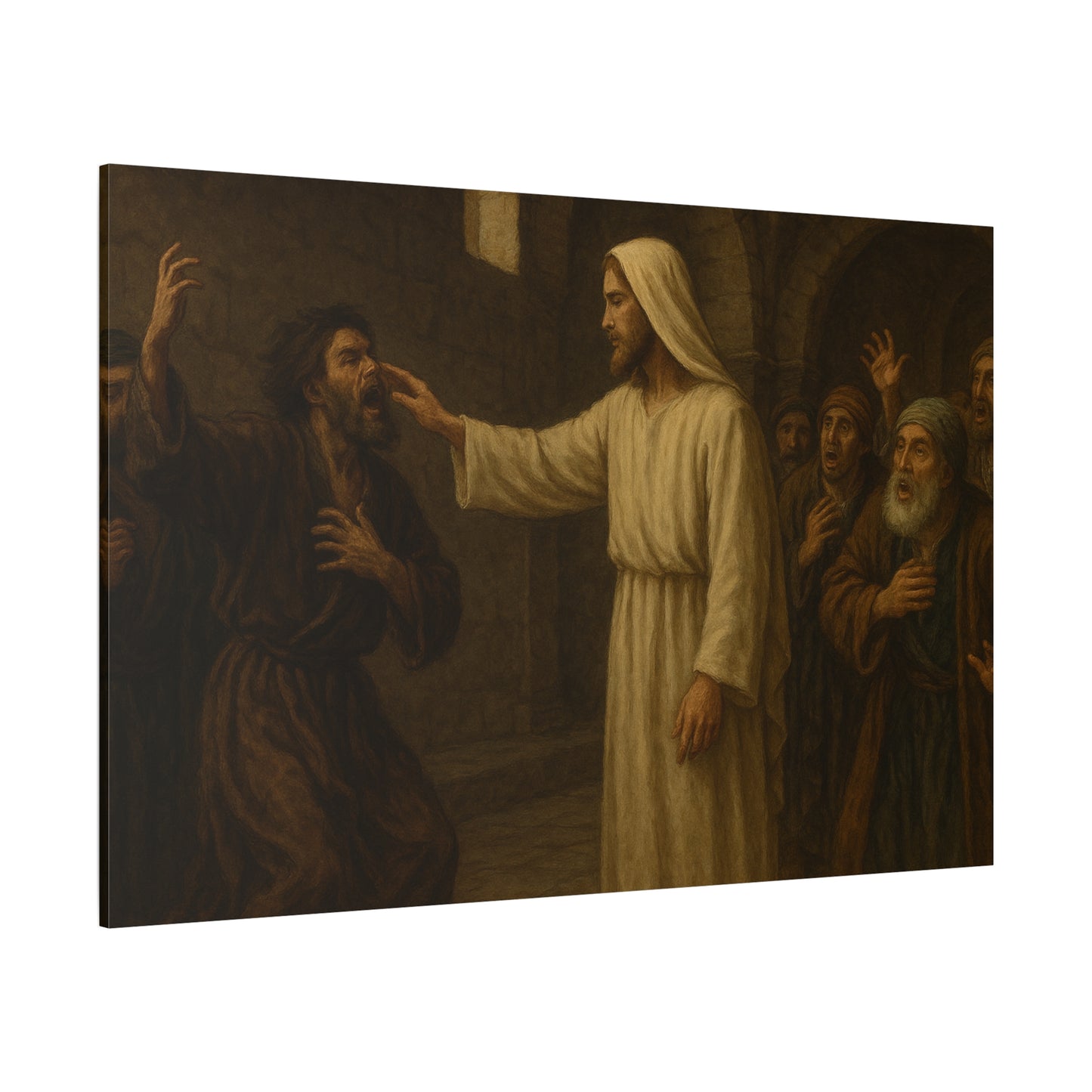 “Authority Over Darkness – Jesus Casts Out an Unclean Spirit” - Canvas Art