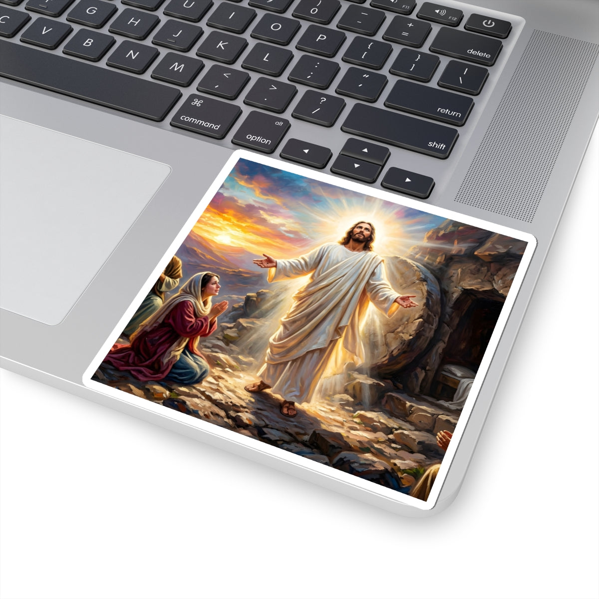 “He Is Risen - The Empty Tomb at Dawn” - Sticker