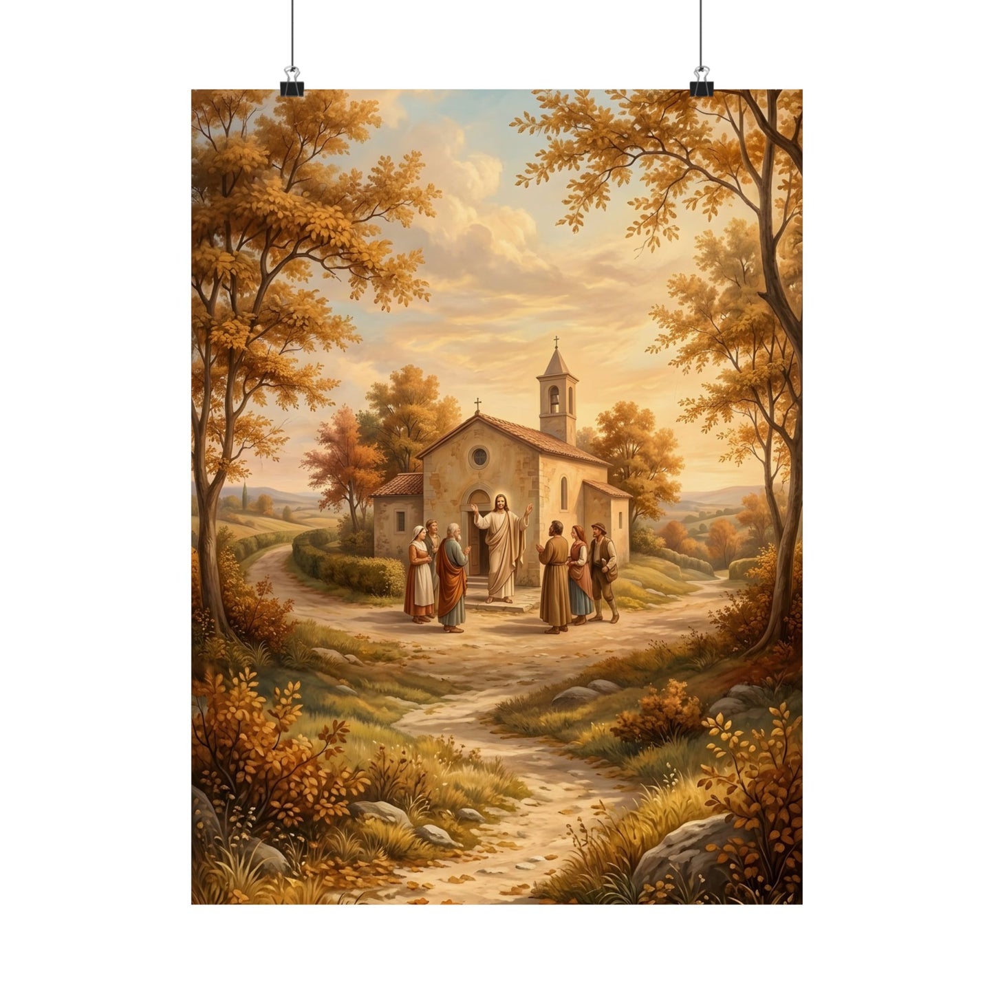 “Sanctuary in Serenity - Autumn's Golden Embrace” - Poster