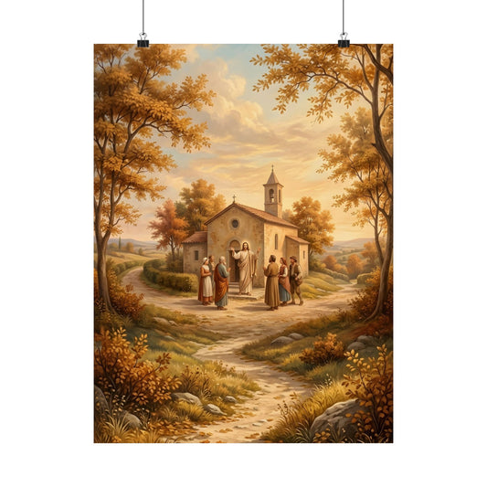 “Sanctuary in Serenity - Autumn's Golden Embrace” - Poster