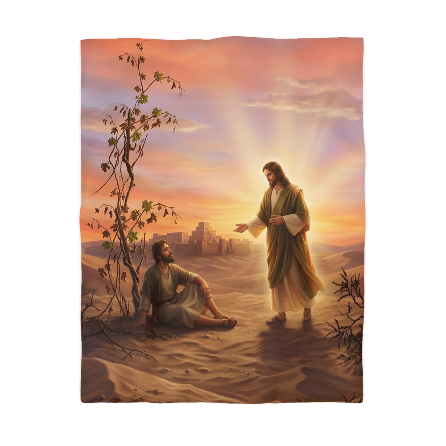 “Withered Vine - Jonah's Lesson in Mercy” - Duvet Cover