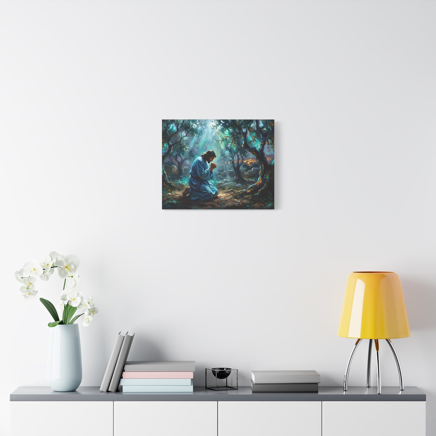 “Thy Will Be Done - Gethsemane Moonlight Prayer” - Canvas Art