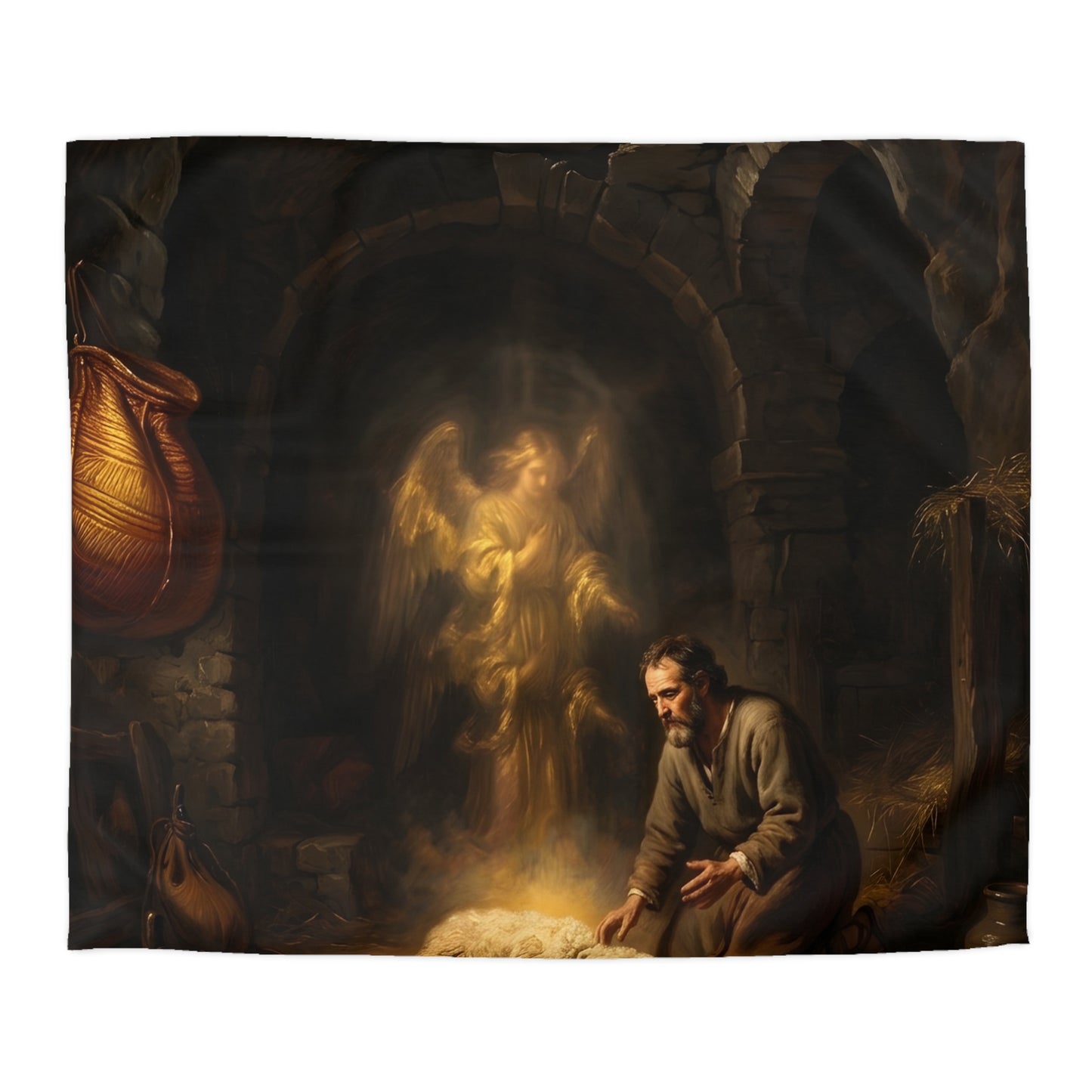 “Gideon's Fleece - Seeking Confirmation from God” - Duvet Cover