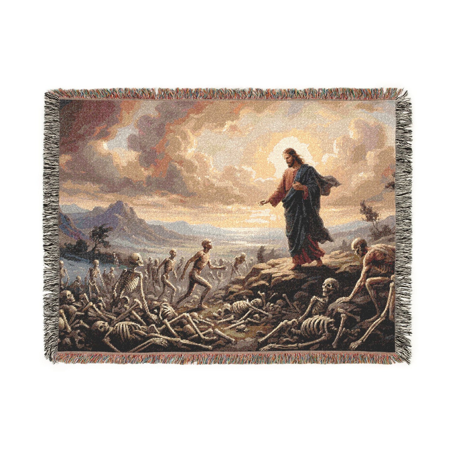 “Valley of Dry Bones - Ezekiel 37 Resurrection” - Woven Blanket