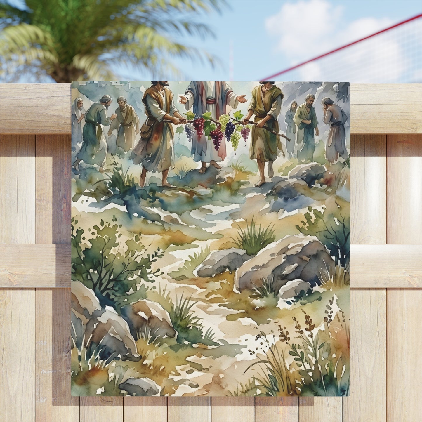 “Promised Land - The Spies Return from Canaan” - Beach Towel