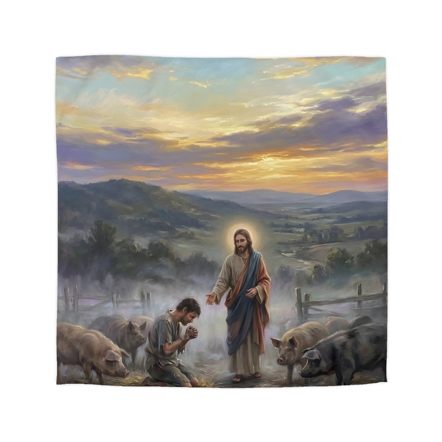 “Turning Point - The Prodigal Son's Repentance” - Duvet Cover