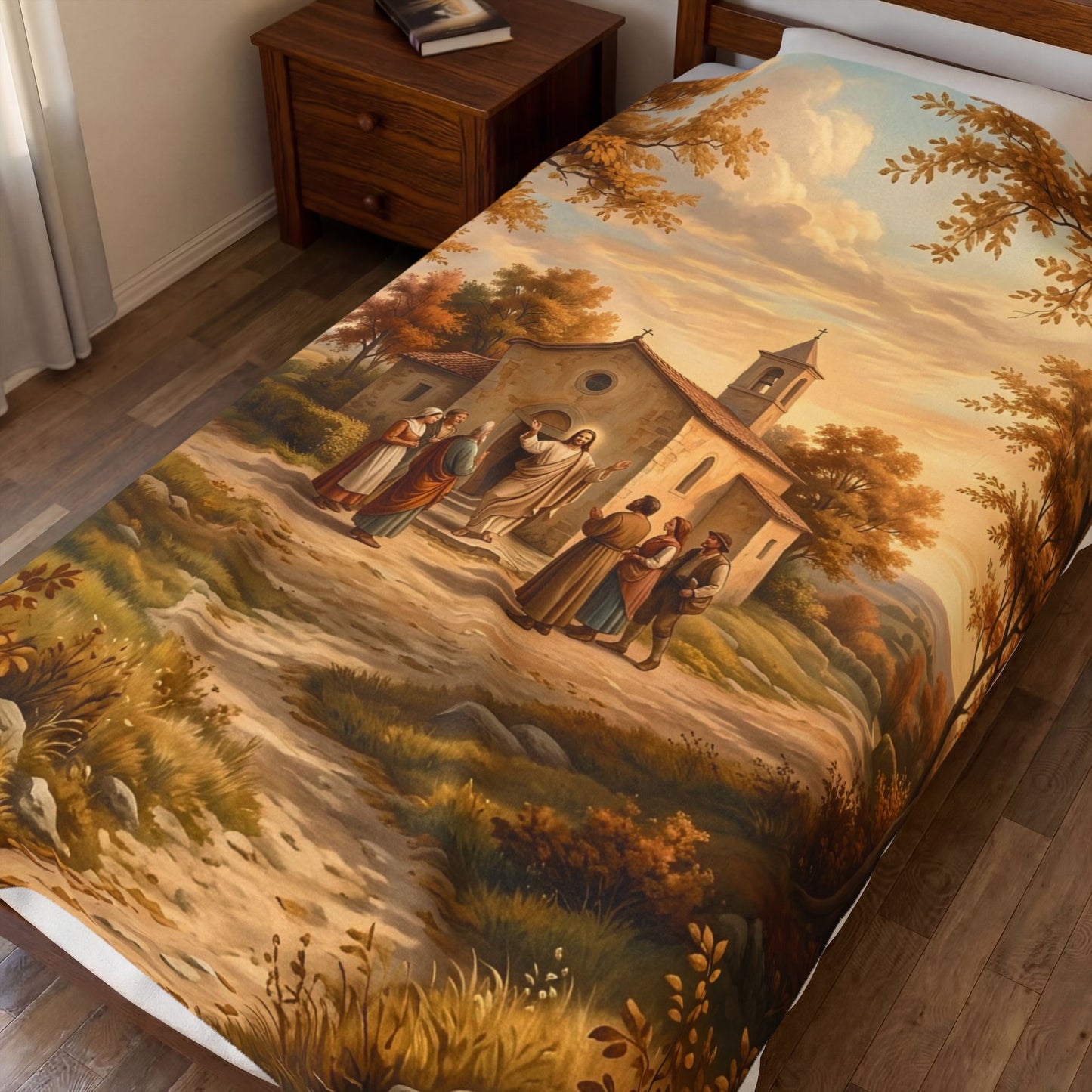 “Sanctuary in Serenity - Autumn's Golden Embrace” - Plush Blanket
