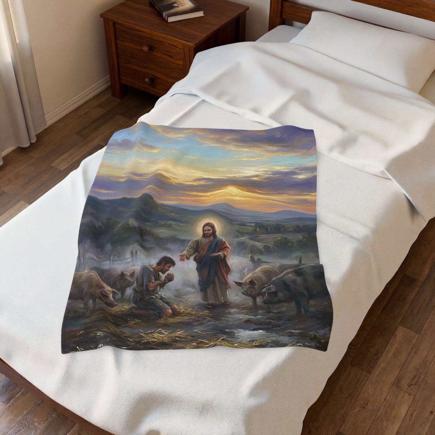 “Turning Point - The Prodigal Son's Repentance” - Plush Blanket