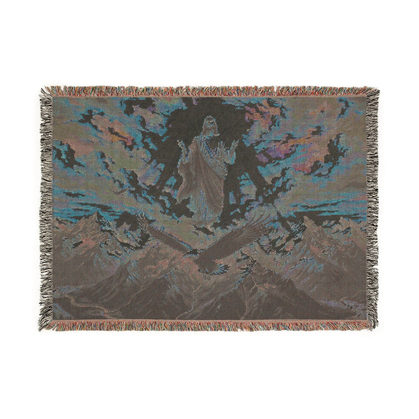 “Soaring Like Eagles - Hope in the Lord Over Mountains” - Woven Blanket