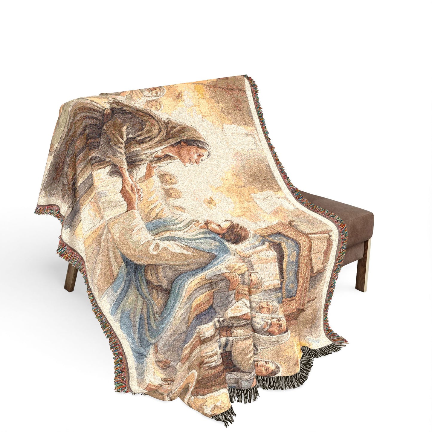 “Released - Jesus Heals the Bent Woman” - Woven Blanket