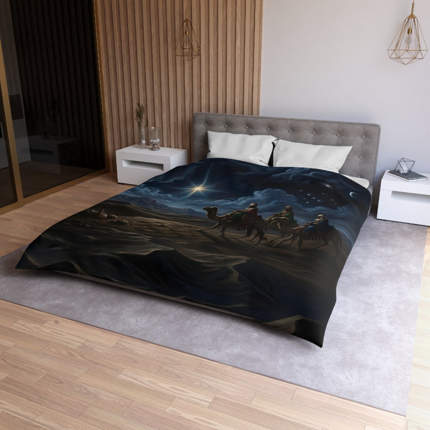 “Journey to Bethlehem - Wise Men Follow the Star” - Duvet Cover
