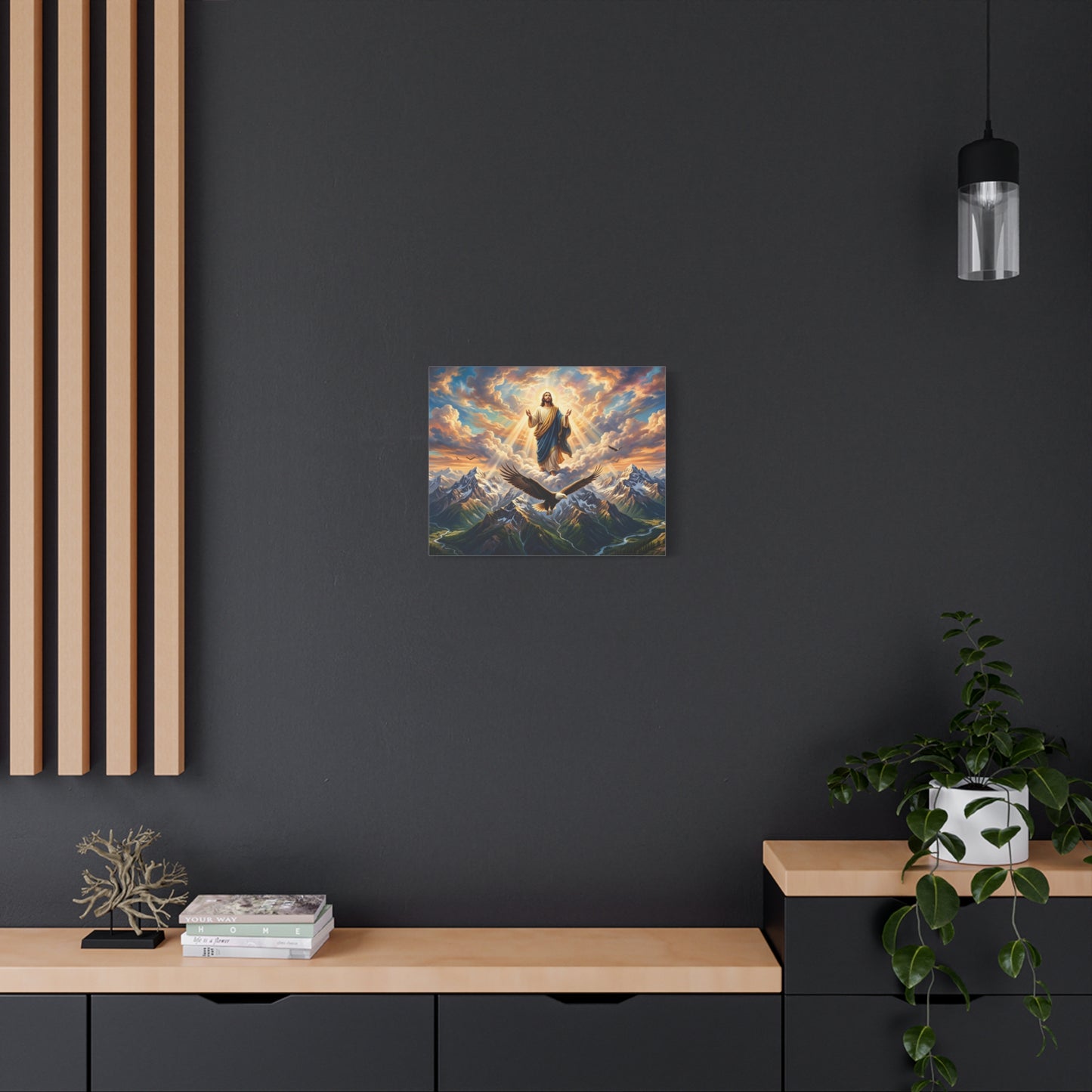 “Soaring Like Eagles - Hope in the Lord Over Mountains” - Canvas Art